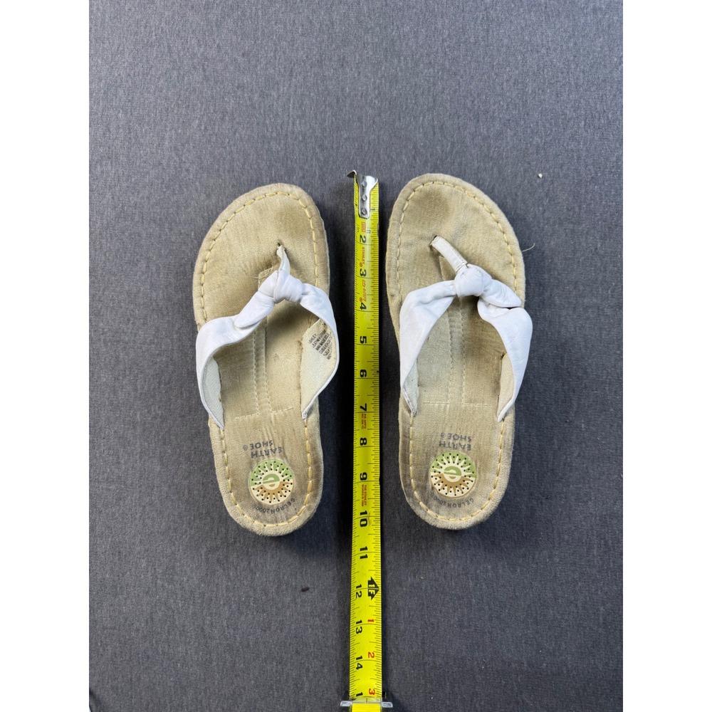 Earth Shoes Gelron 2000G Thong Sandals White Knot Leather‎ Upper EUR 38 US 7 - Picture 7 of 9